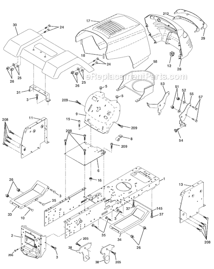 Page B Diagram and Parts List for WE1538A  Weed Eater Lawn Tractor